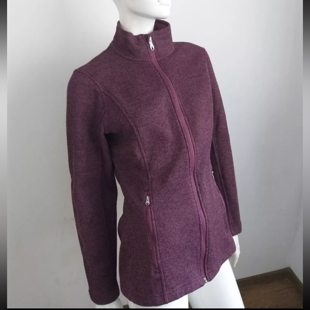 SPYDER zip fleece jacket‎ purple black knit